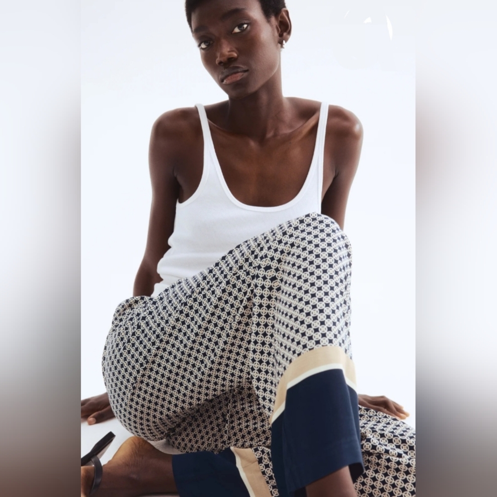 NWT H&M Geometric Wide Leg Pants - Picture 2 of 13